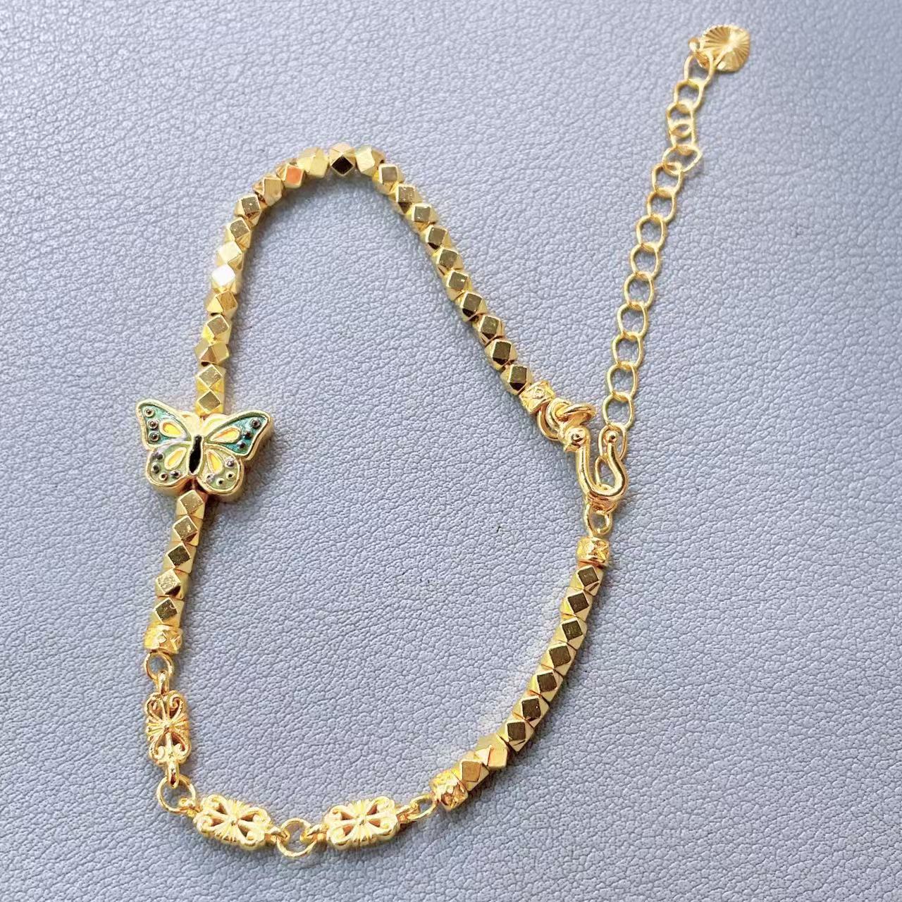 Y-6095    时尚珐琅彩蝴蝶几何珠手链 + 专柜礼盒