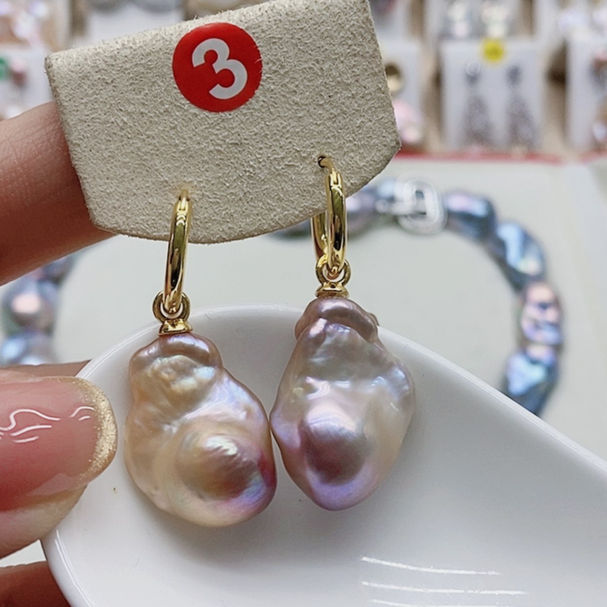 【闪购商品】淡水珍珠耳饰银S925镶嵌