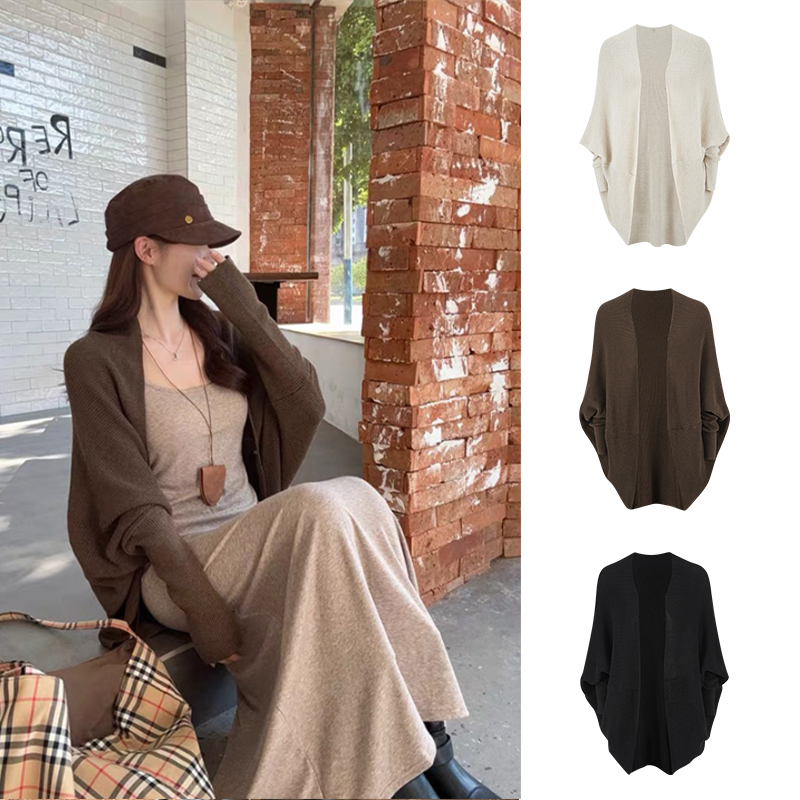 MosesQueen/魔西女王法式甜辣风宽松慵懒气质轻熟毛衣外套