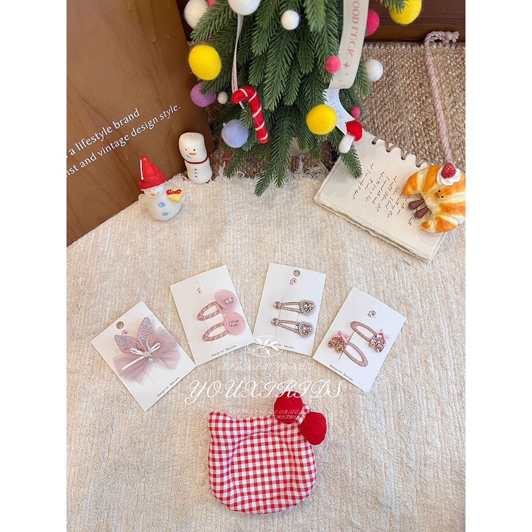 飞飞家新款亮晶晶蝴蝶结韩版带钻少女时尚法式发夹FF3111