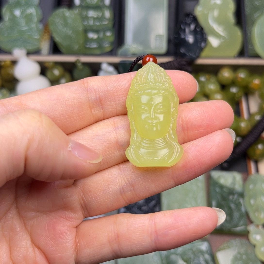 蛇纹石玉未镶嵌吊坠(赠链)
