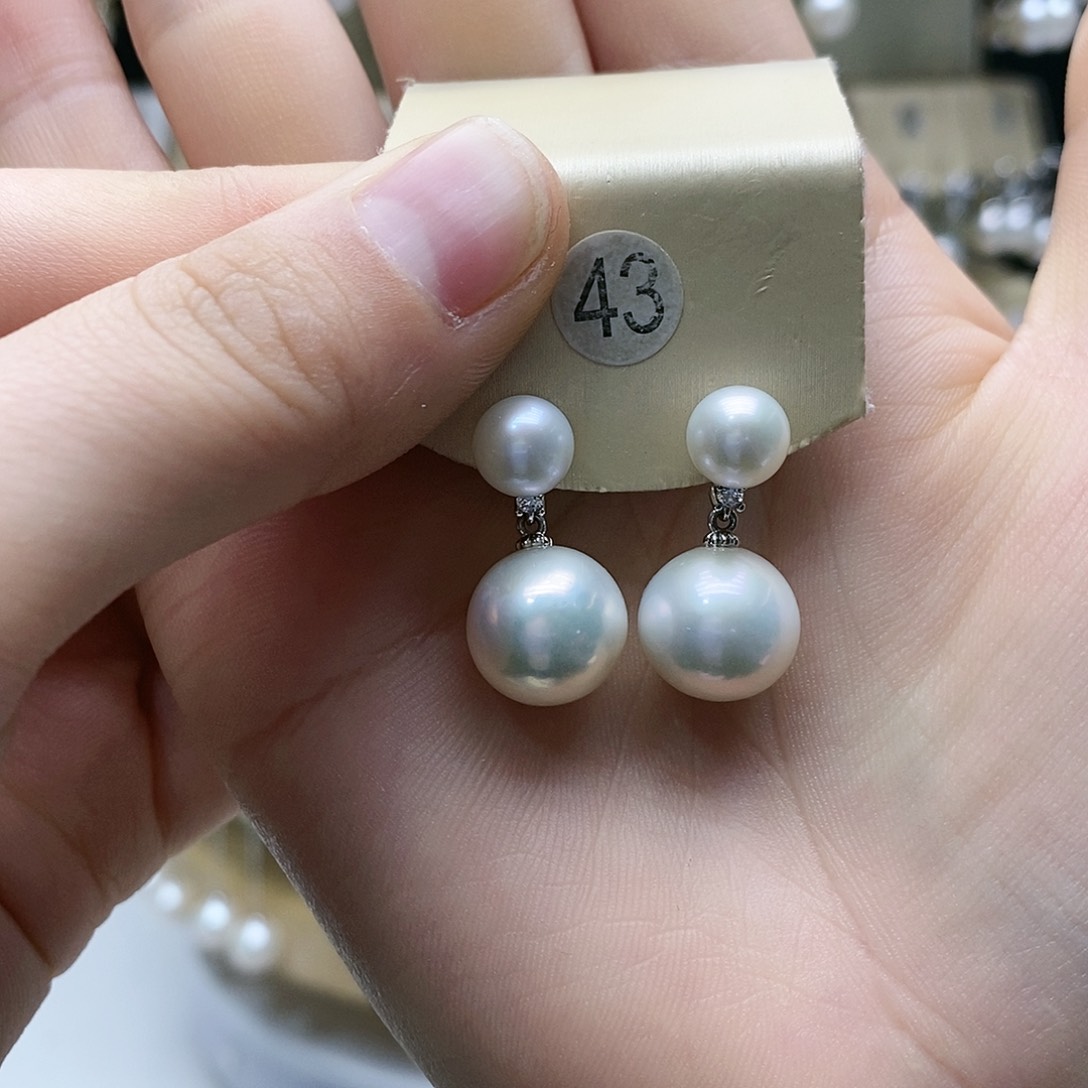 淡水珍珠耳饰银S925镶嵌