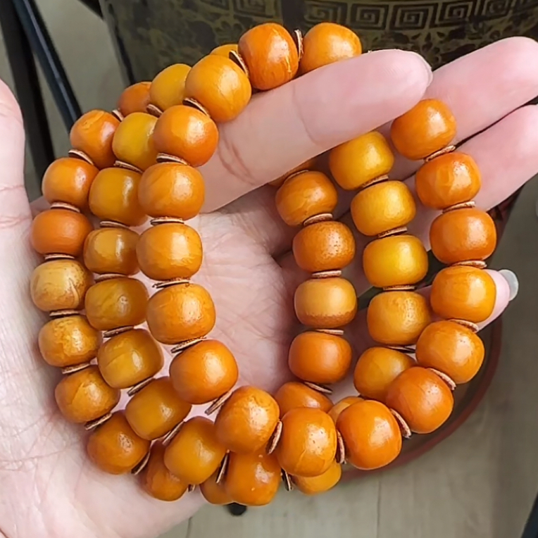 【齐福珠宝】13mm丹麦回流橘皮老蜡老型单圈(多样性发其一）