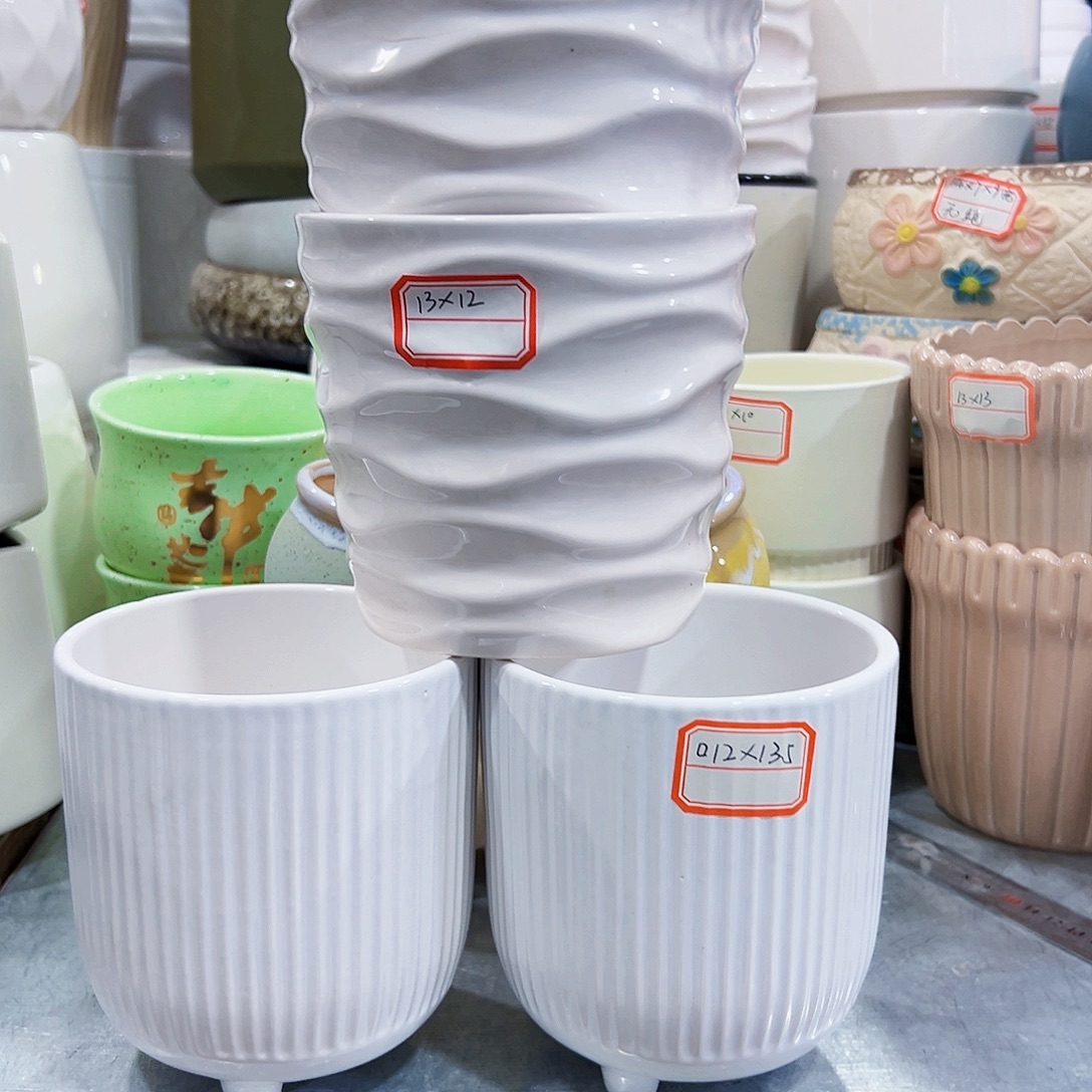 有孔，外贸尾单陶瓷花盆凑单10米包邮