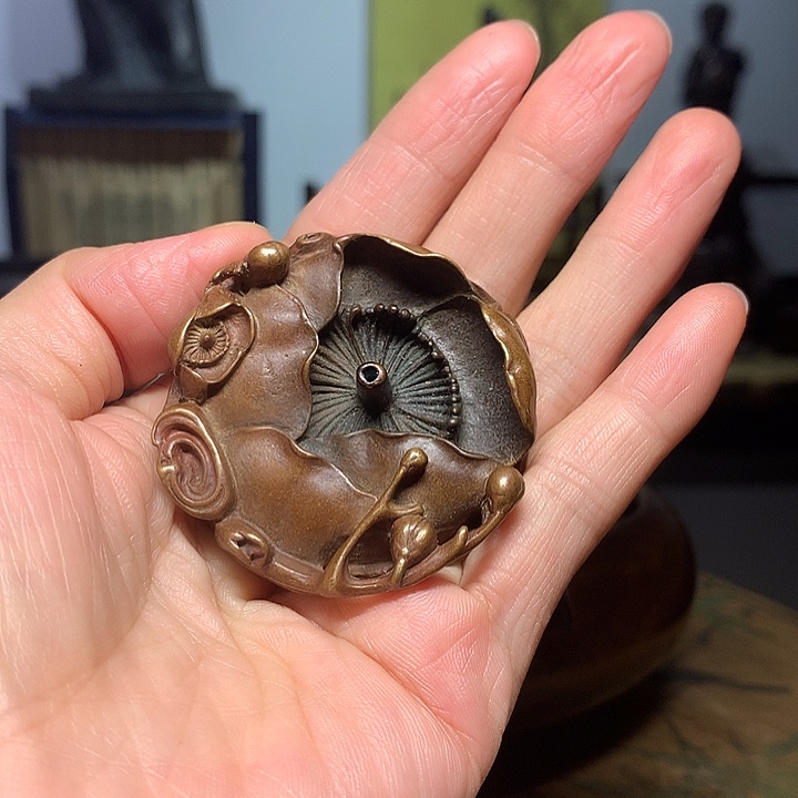 铜梅花香插 茶宠 摆件