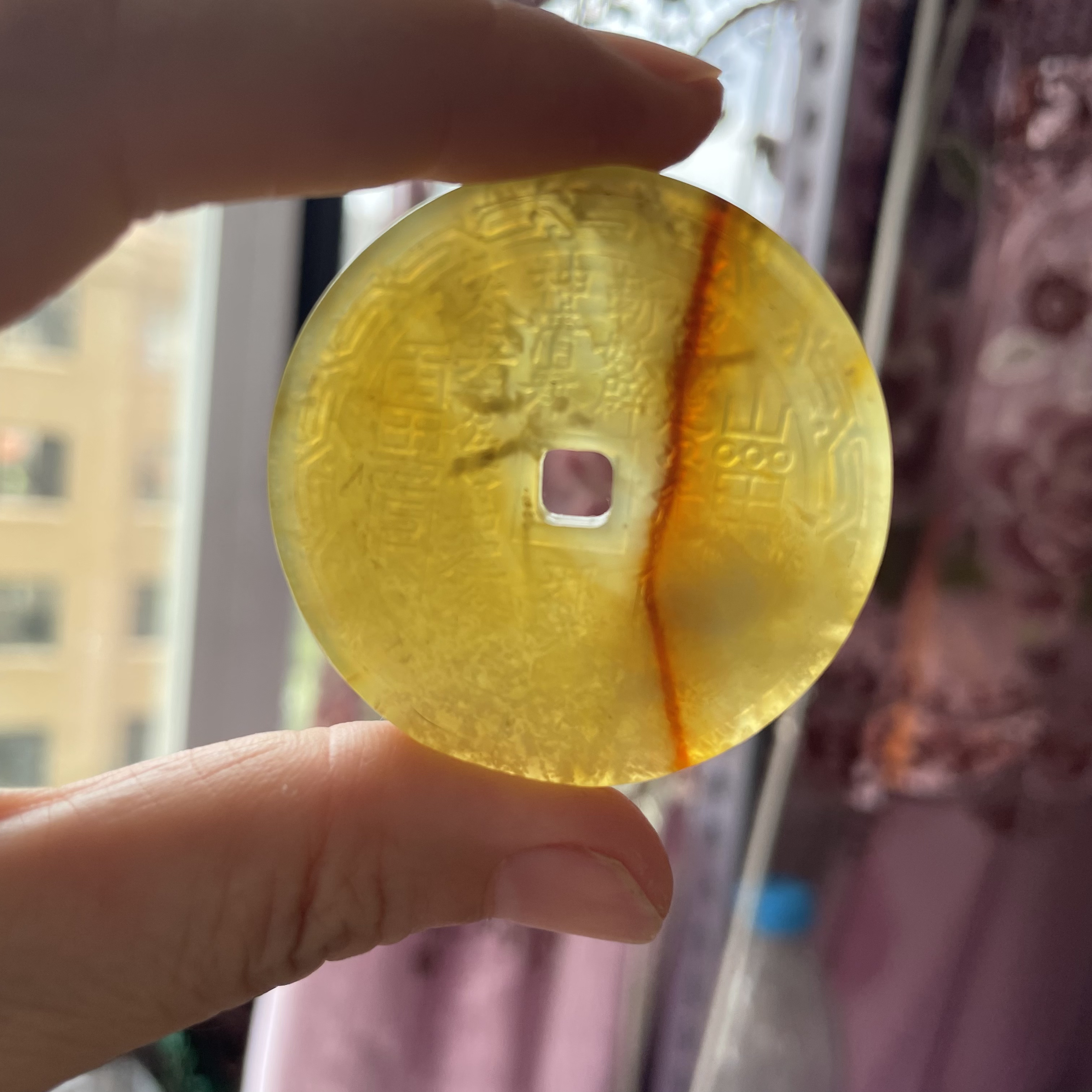 岫玉花玉山鬼吊坠项链