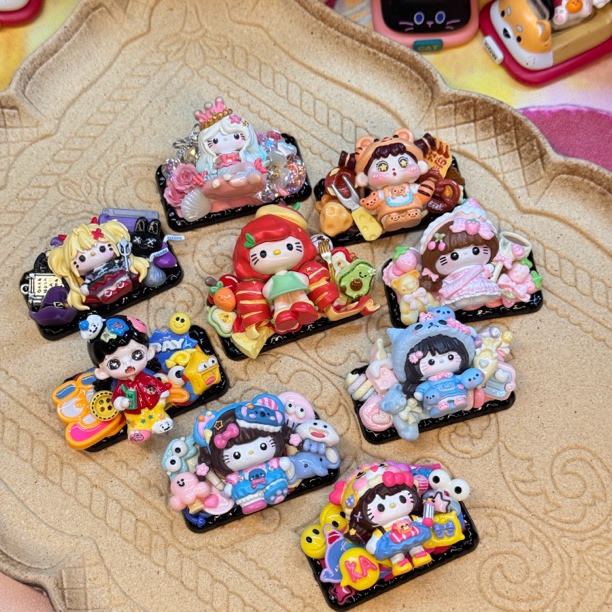 默认微瑕pu奶油胶贴片发夹头绳冰箱贴