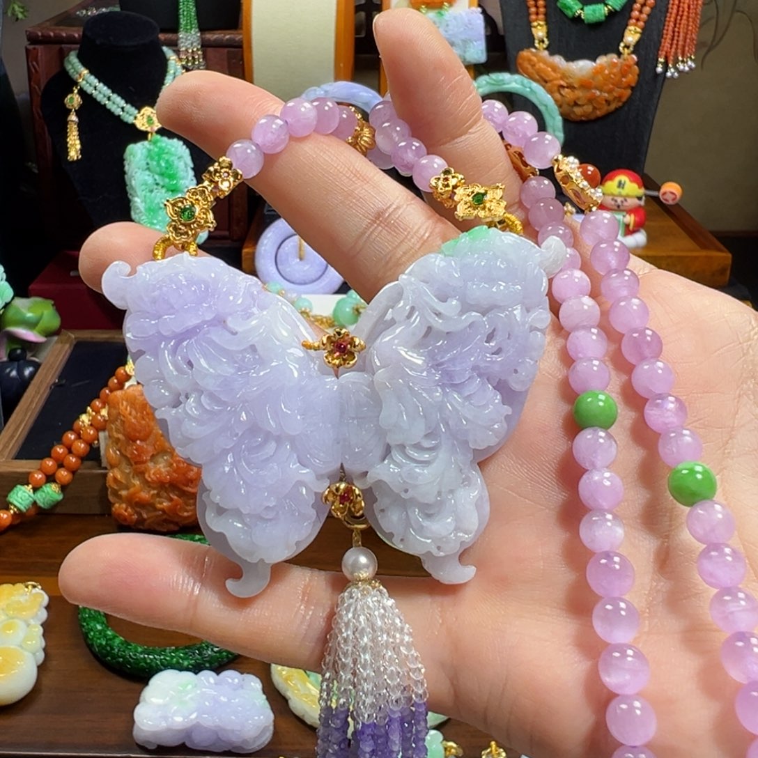 翡翠未镶嵌毛衣链冰