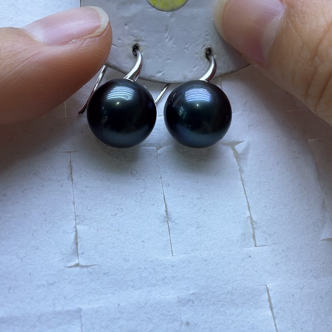 海水珍珠耳饰银S925镶嵌