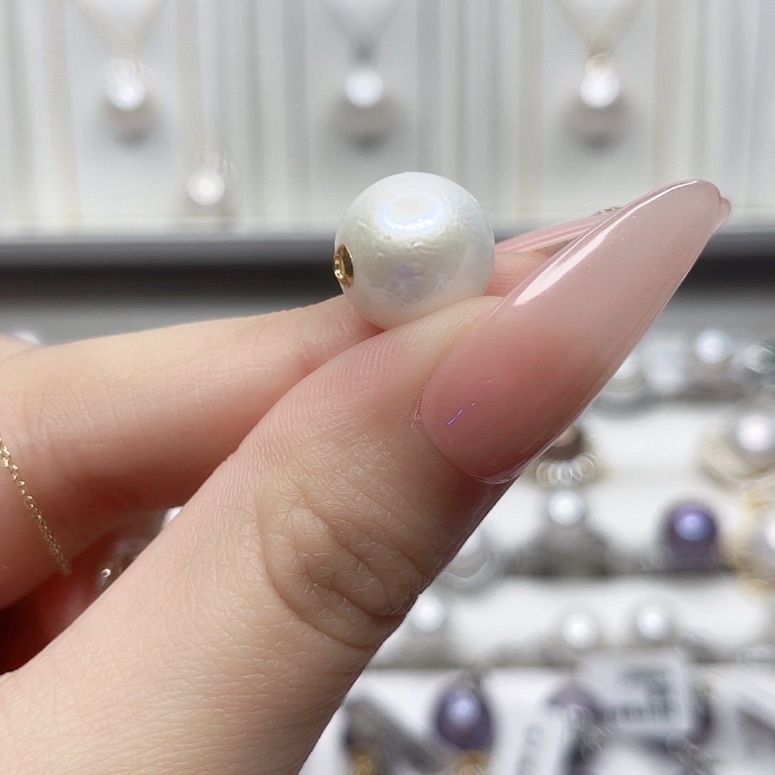 淡水珍珠颈饰18K金镶嵌