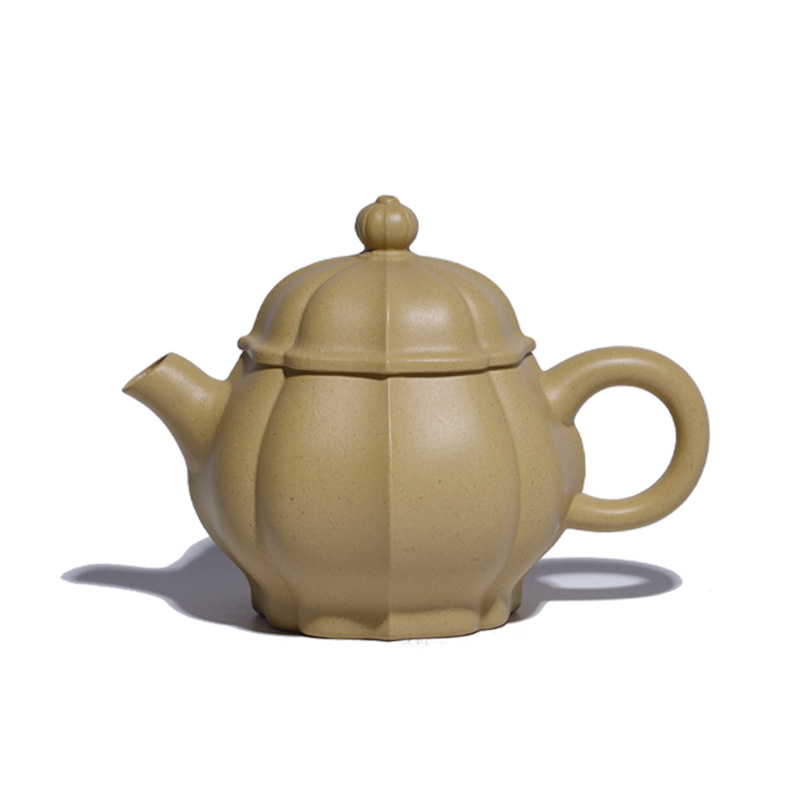 大吉羊 宜兴紫砂壶手工茶壶 原矿段泥筋纹潘壶150ml