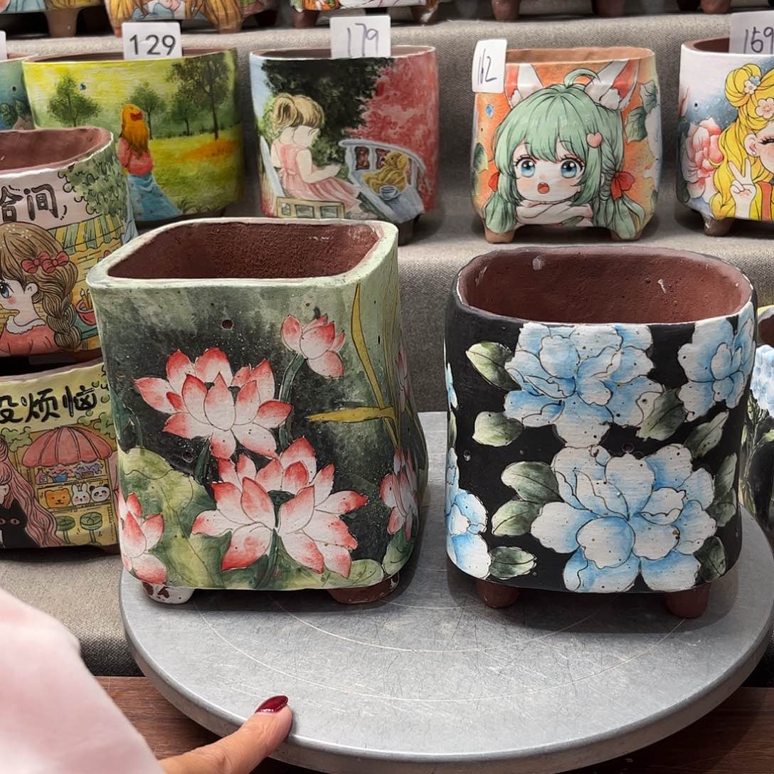 紫砂花盆两只福利