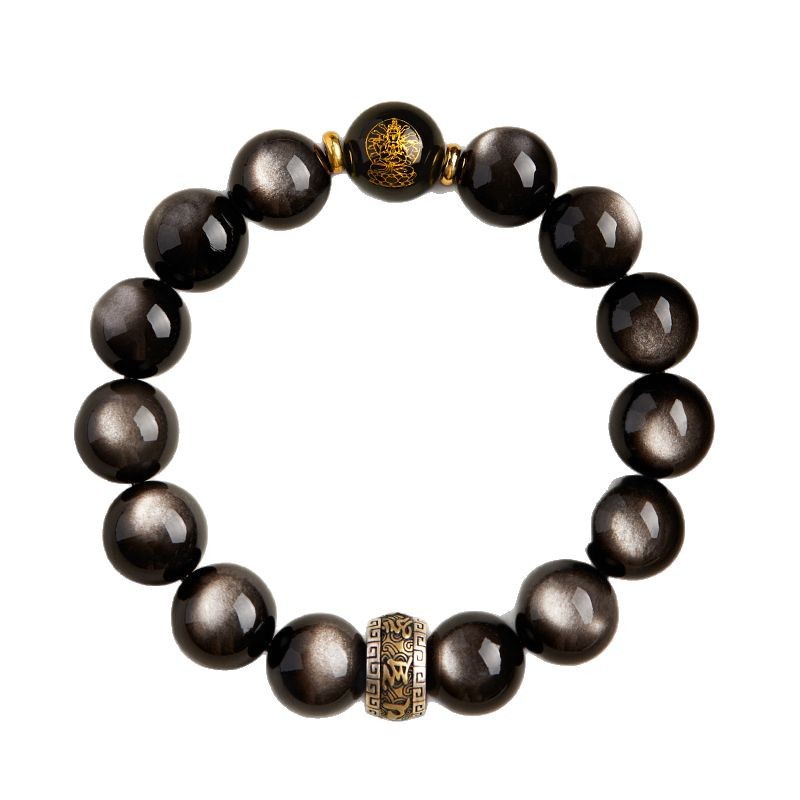 普陀山【开】生肖手串男生黑曜石马年穿戴