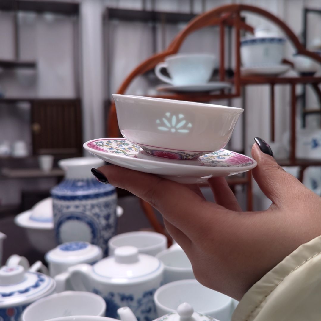 陶瓷金粉年华小杯一杯一碟