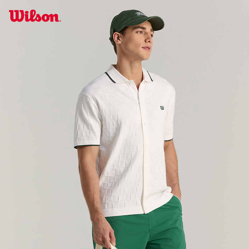 Wilson威尔胜官方流光风男士GENE网球运动编织POLO衫WM00456