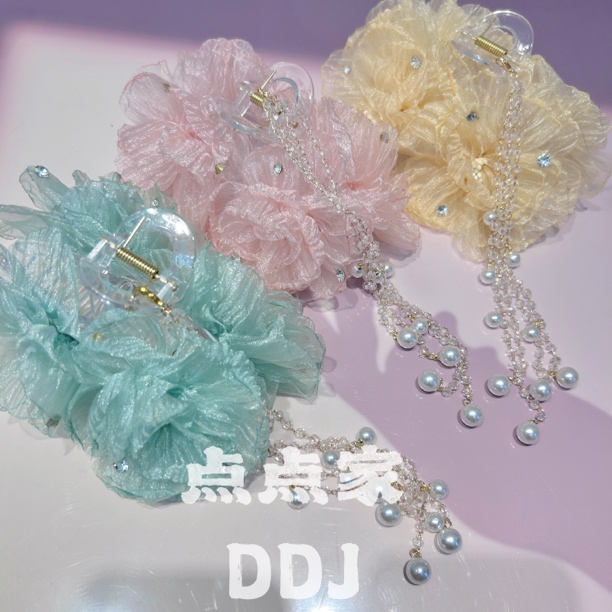 【繁花】温柔甜美百搭仙气花朵珠珠流苏抓夹