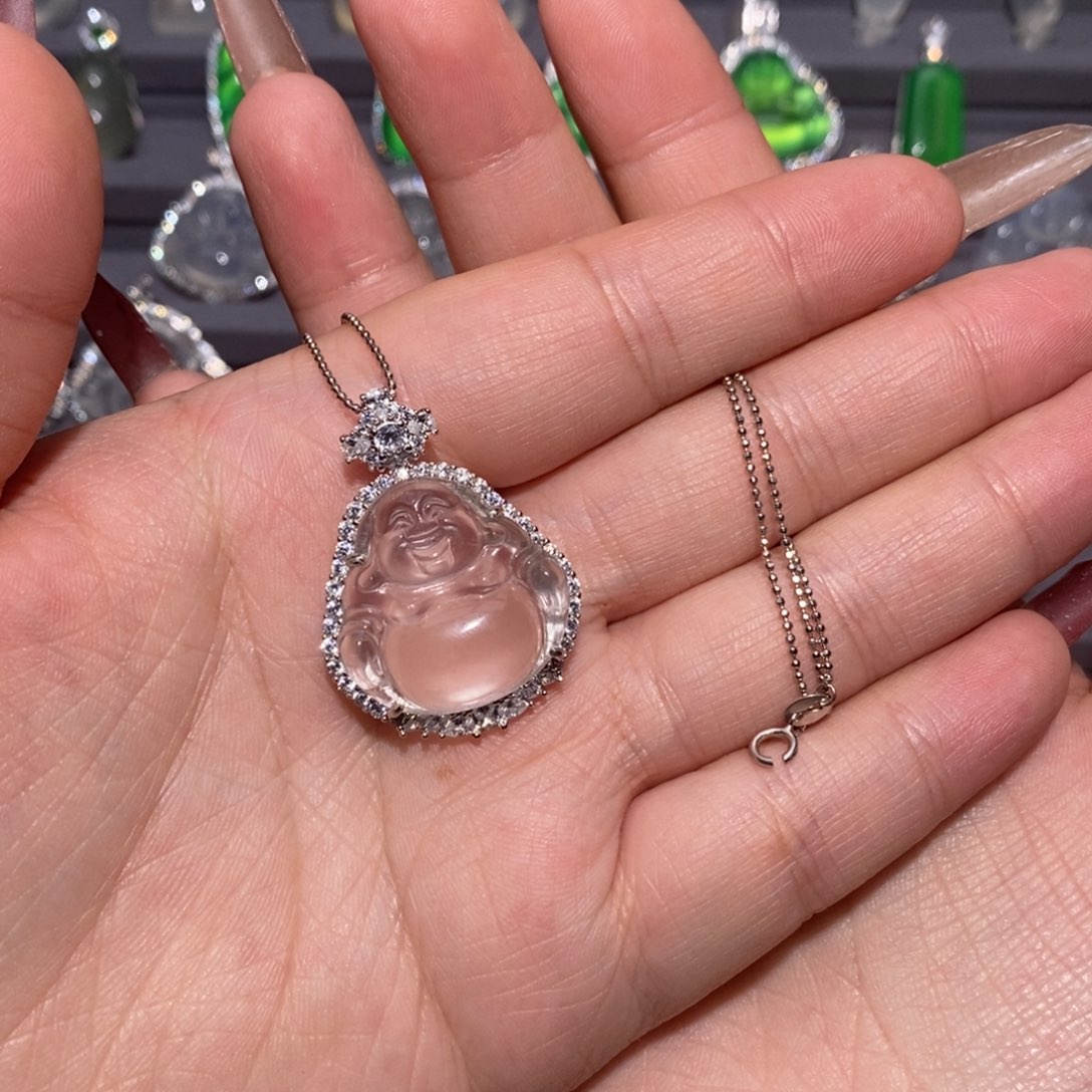 石英质玉颈饰银S925镶嵌王*醒