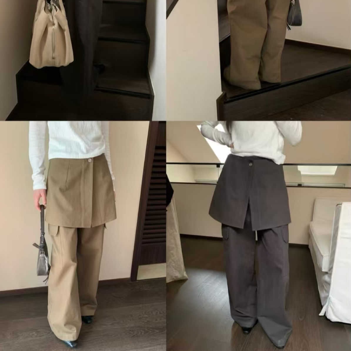 女士屁帘直筒裤秋季韩系百搭显瘦设计感长裤