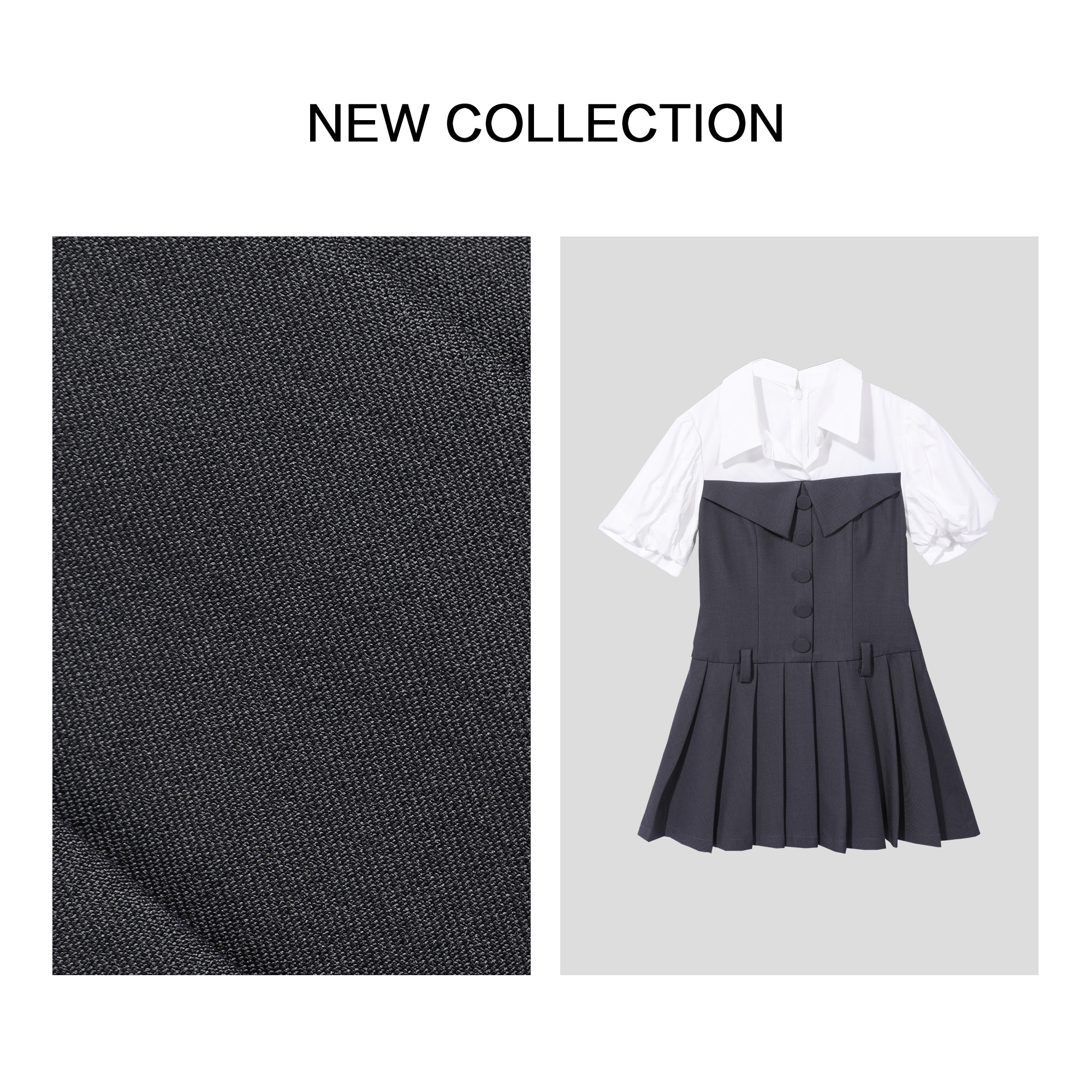 《婷婷专属》L1F27035 学院风复古娃娃领连衣裙