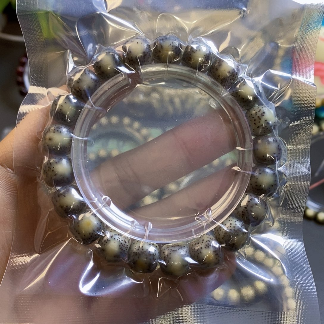 星月菩提手串11冰糖灰冰侧留白