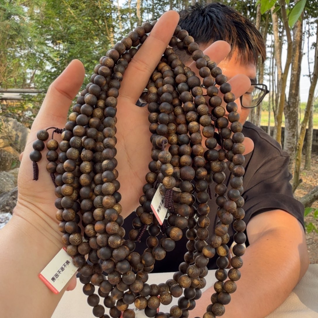 沉香沉香碎屑虎斑棋圆珠多圈07*23 多样性发一