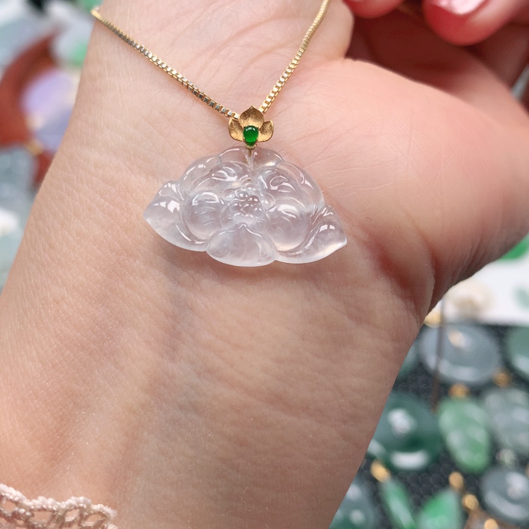 【闪购商品】翡翠吊坠(不含链)18K金镶嵌