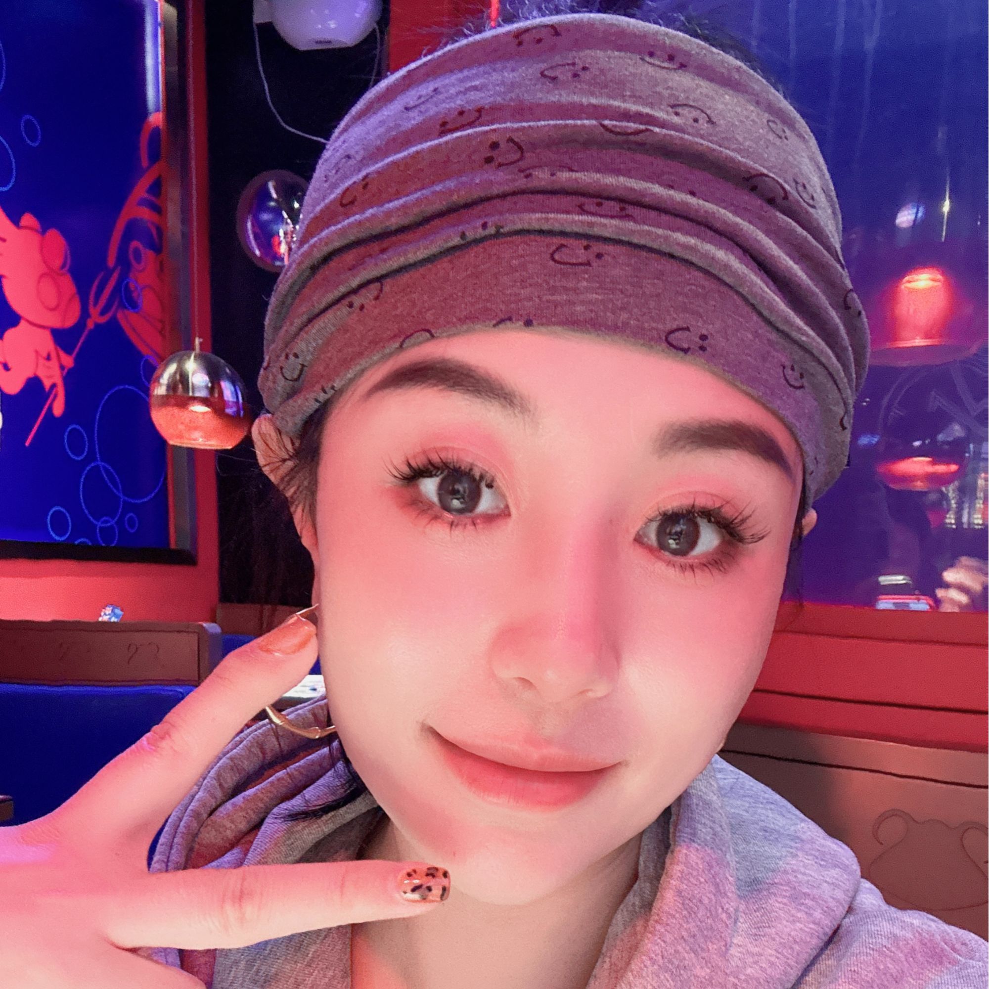 达人专属-发带笑脸款式保暖休闲