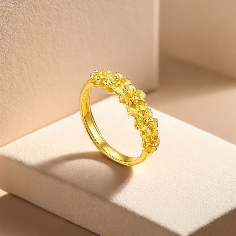 金色指轻奢百搭开口可调节指环送女友闺蜜礼物