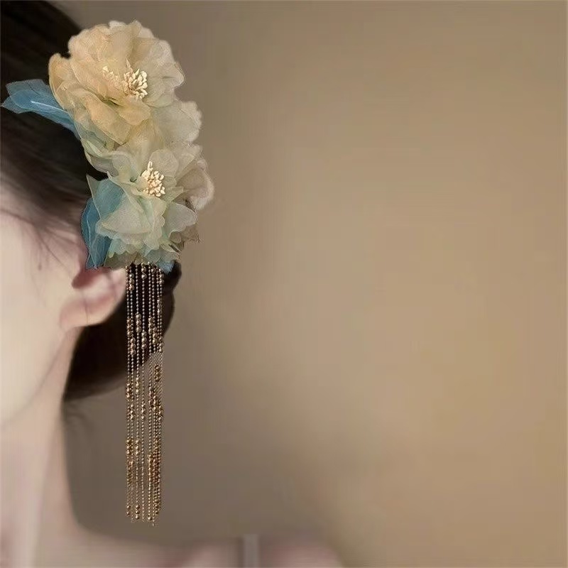 云鬓花古风饰品古装发饰烫花发饰发夹 入花江南（孤品仙气头饰B27