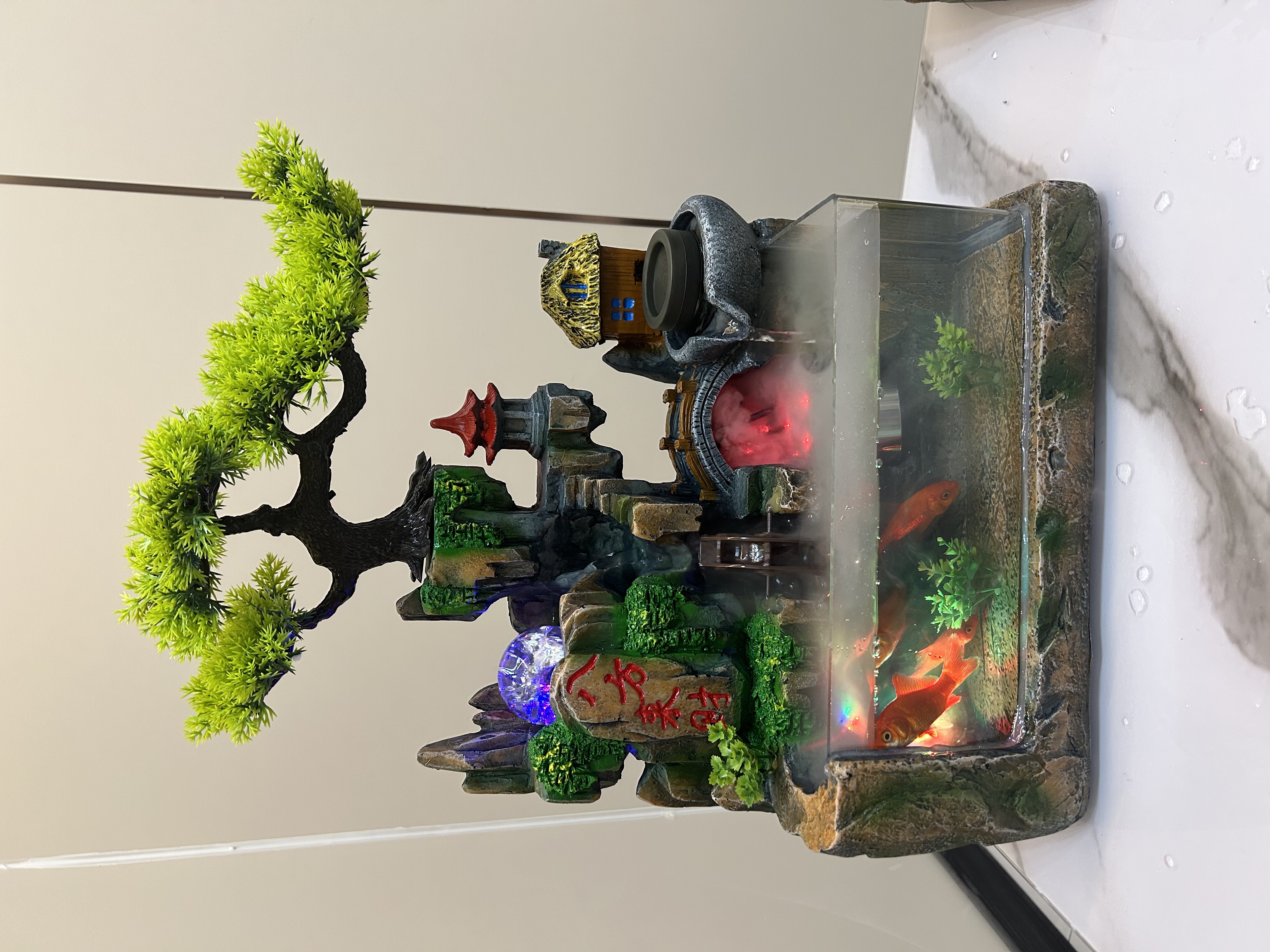 特大号雾化版【八方来财】-透明款循环流水鱼缸玄关办公桌678茶室-1