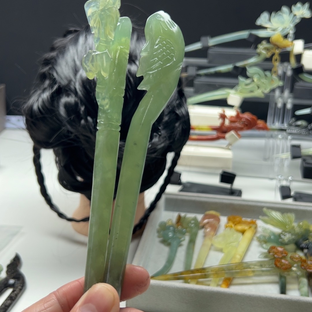 岫玉福利发簪未镶嵌静****舒