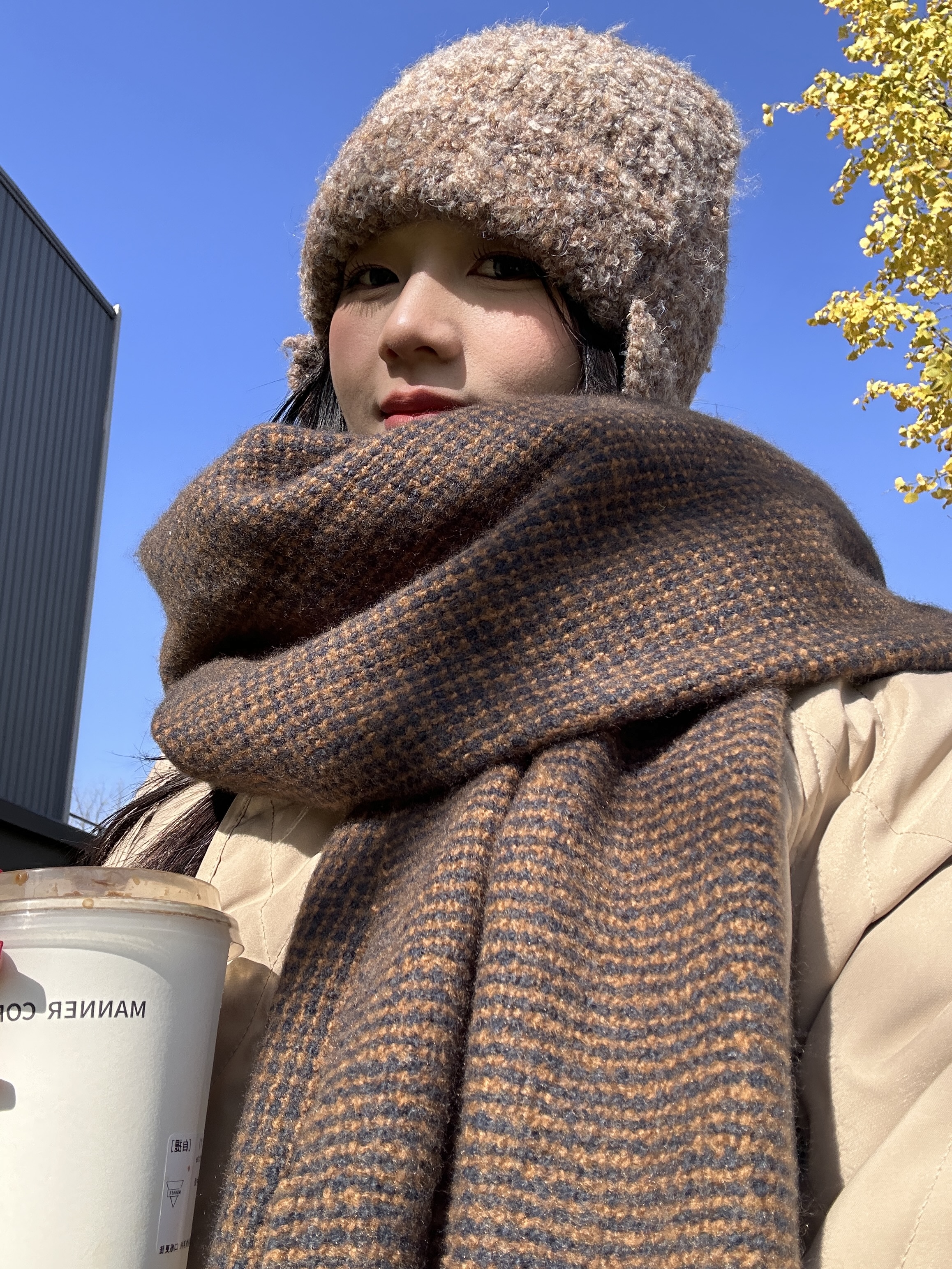 围巾女粗辫子麻花流苏2024年秋冬季韩系氛围感保暖加厚百搭围脖