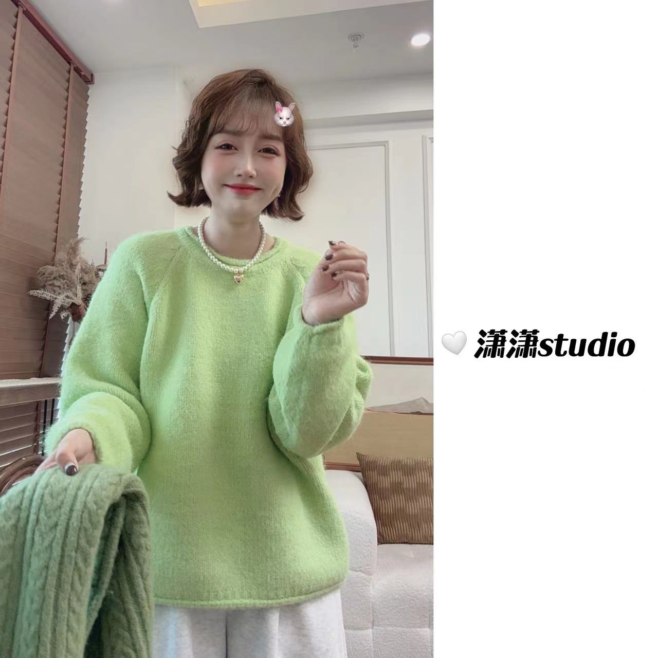 【神仙颜色毛衣】【颜色简直太美啦】【显气色喔】潇潇自制毛衣AB0001