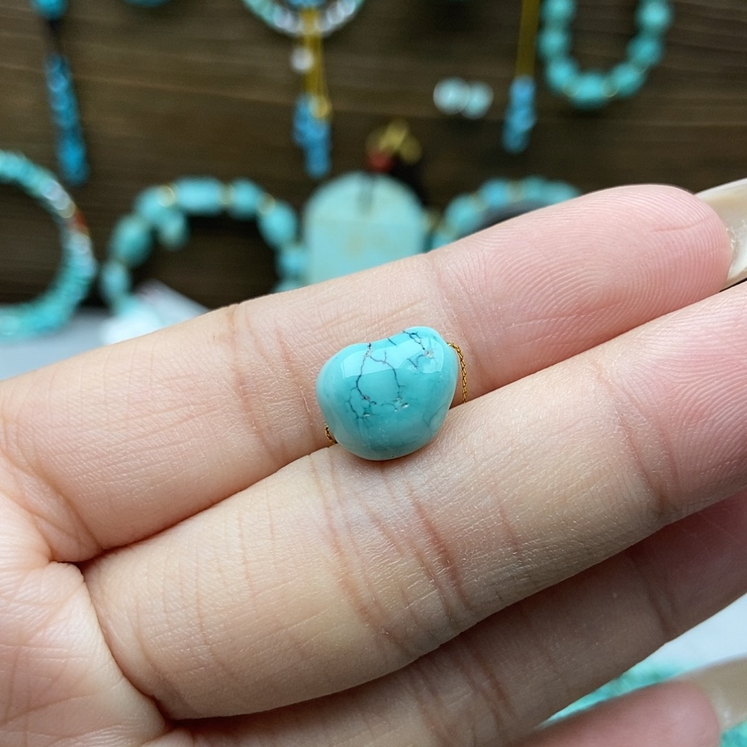 绿松石未镶嵌随行豆