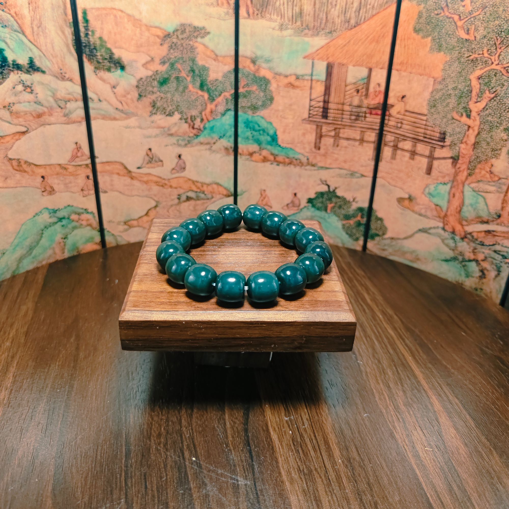 G和田玉桶珠手串（卡14）0901