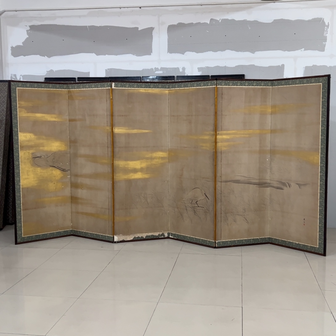 绘画屏风框画茶空间设计