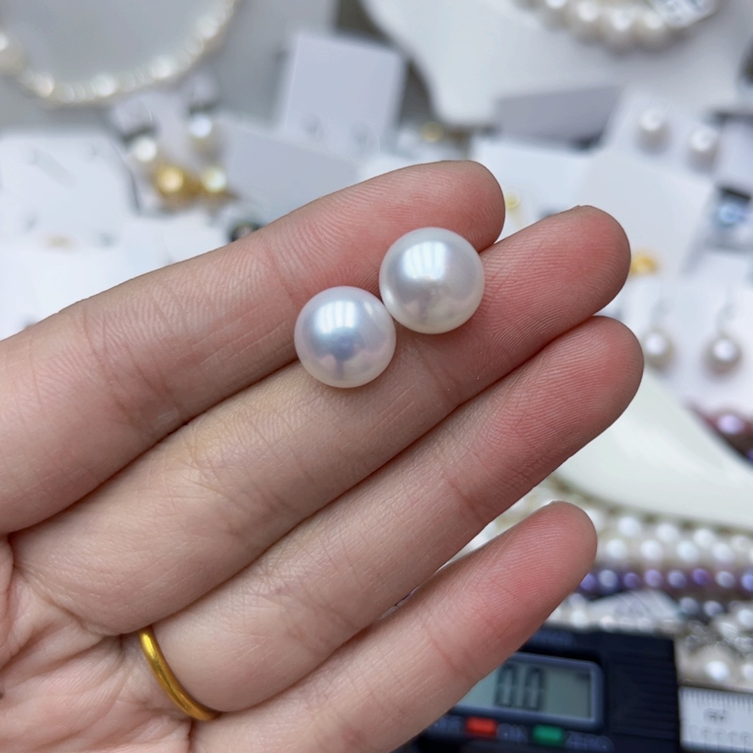 淡水珍珠耳饰银S925镶嵌