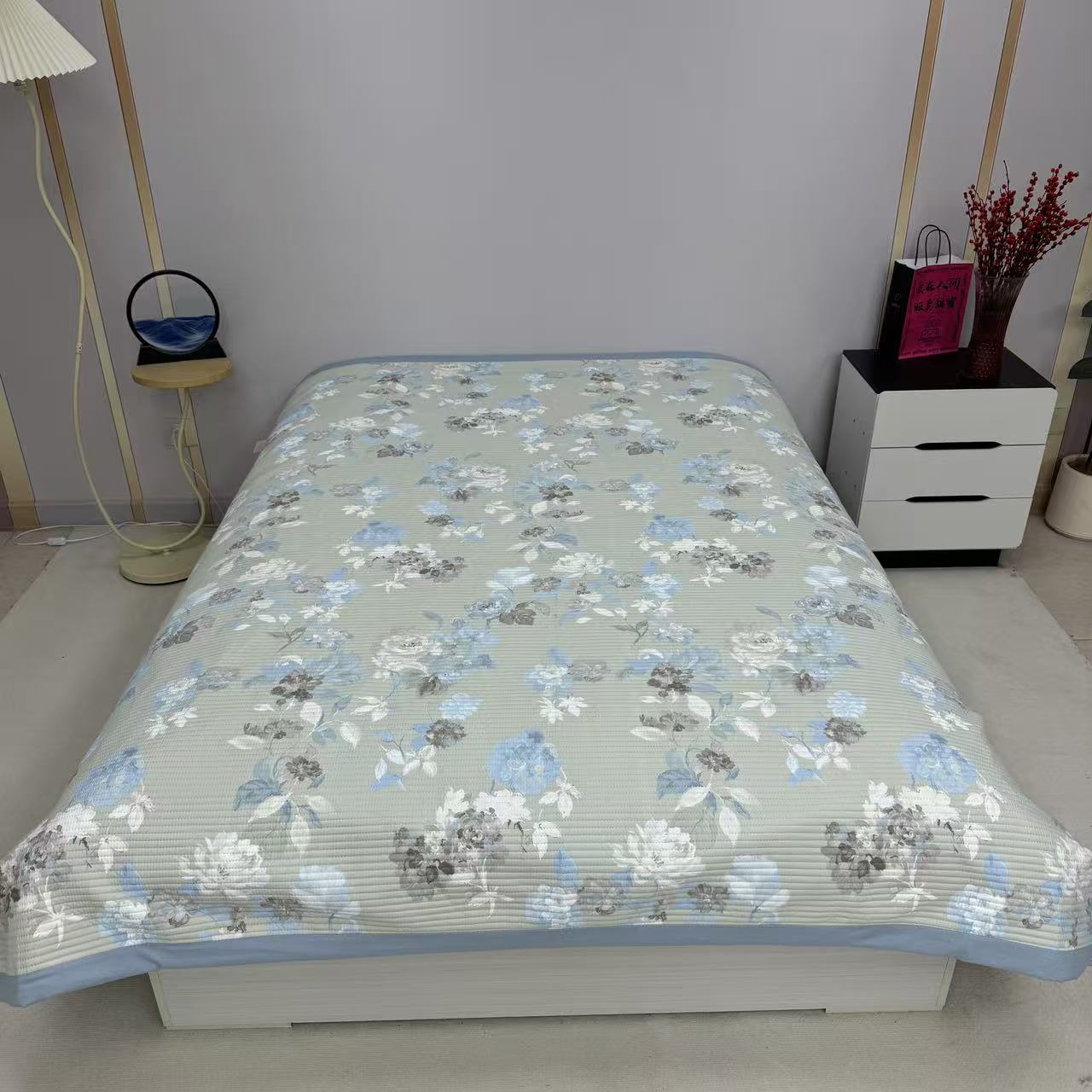 花开半夏200*230cm天丝软凉席夏季凉感床盖加厚软席防滑可水洗