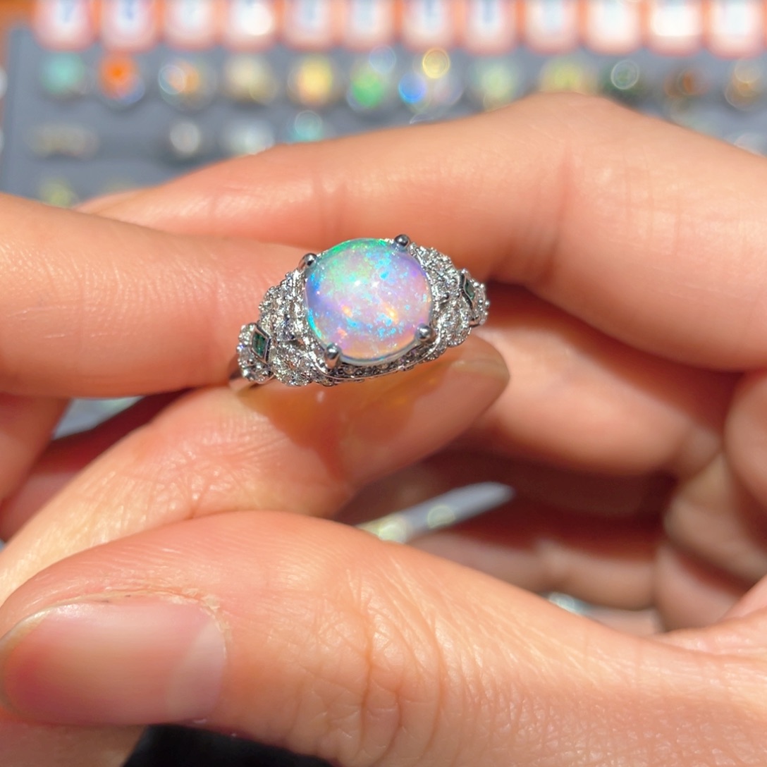 欧泊戒指欧泊银S925镶嵌