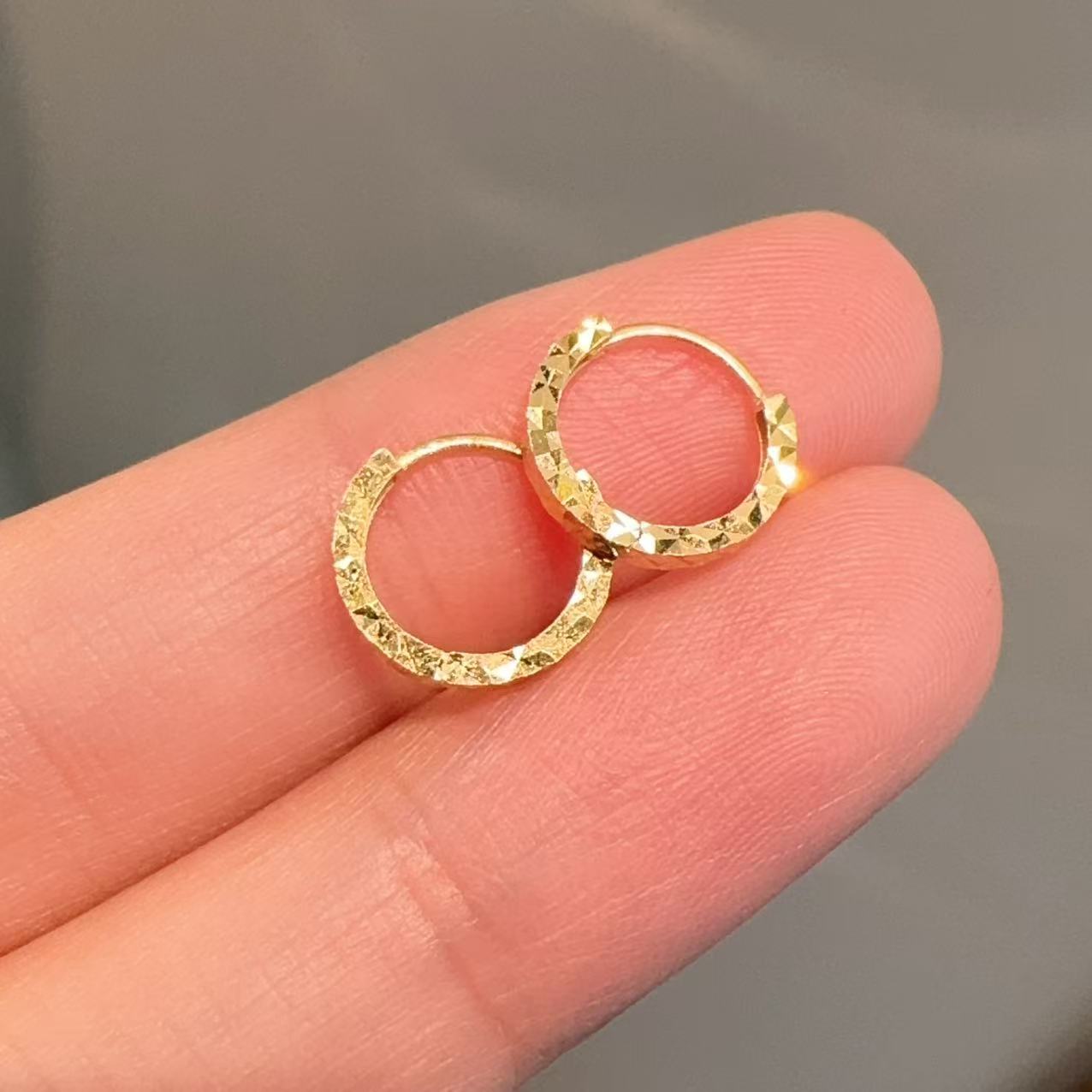 【小晗专属】18k金碎冰冰耳包 大气爆闪百搭精致多样性发一 气质