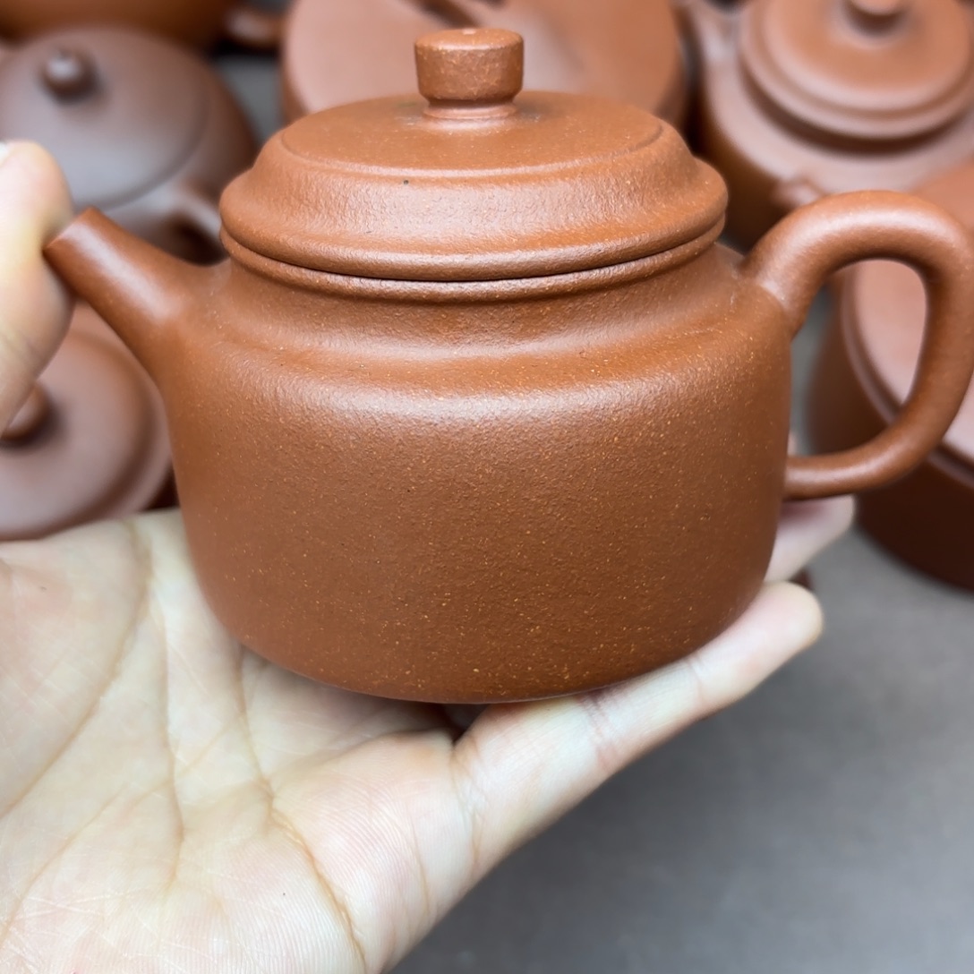 紫砂茶壶红降坡德中壶150cc微瑕