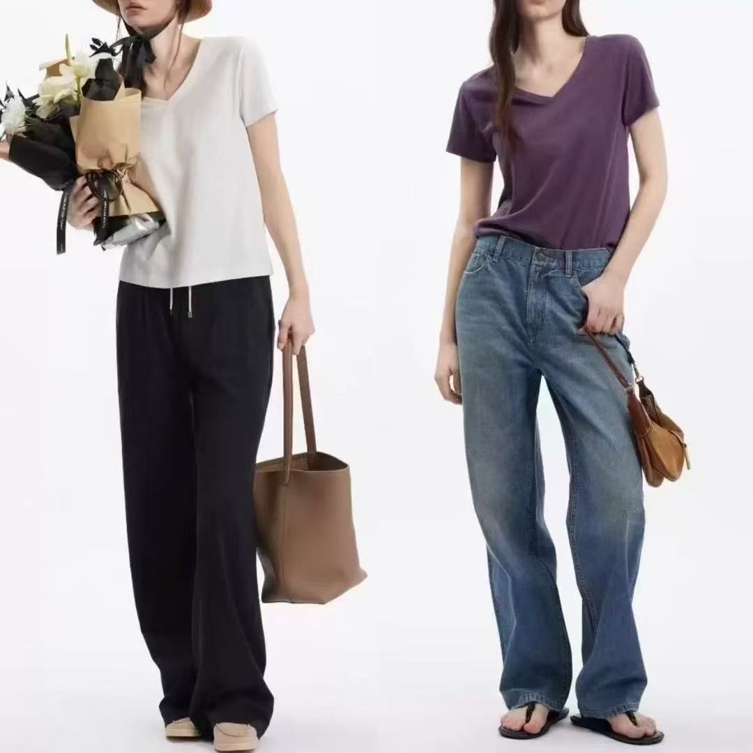 A号 紫色亚麻T A307-A390