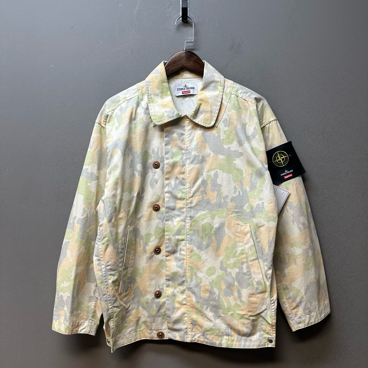 Stone island x Supreme 石头岛/04610/棒球温感外套 s码 存放品