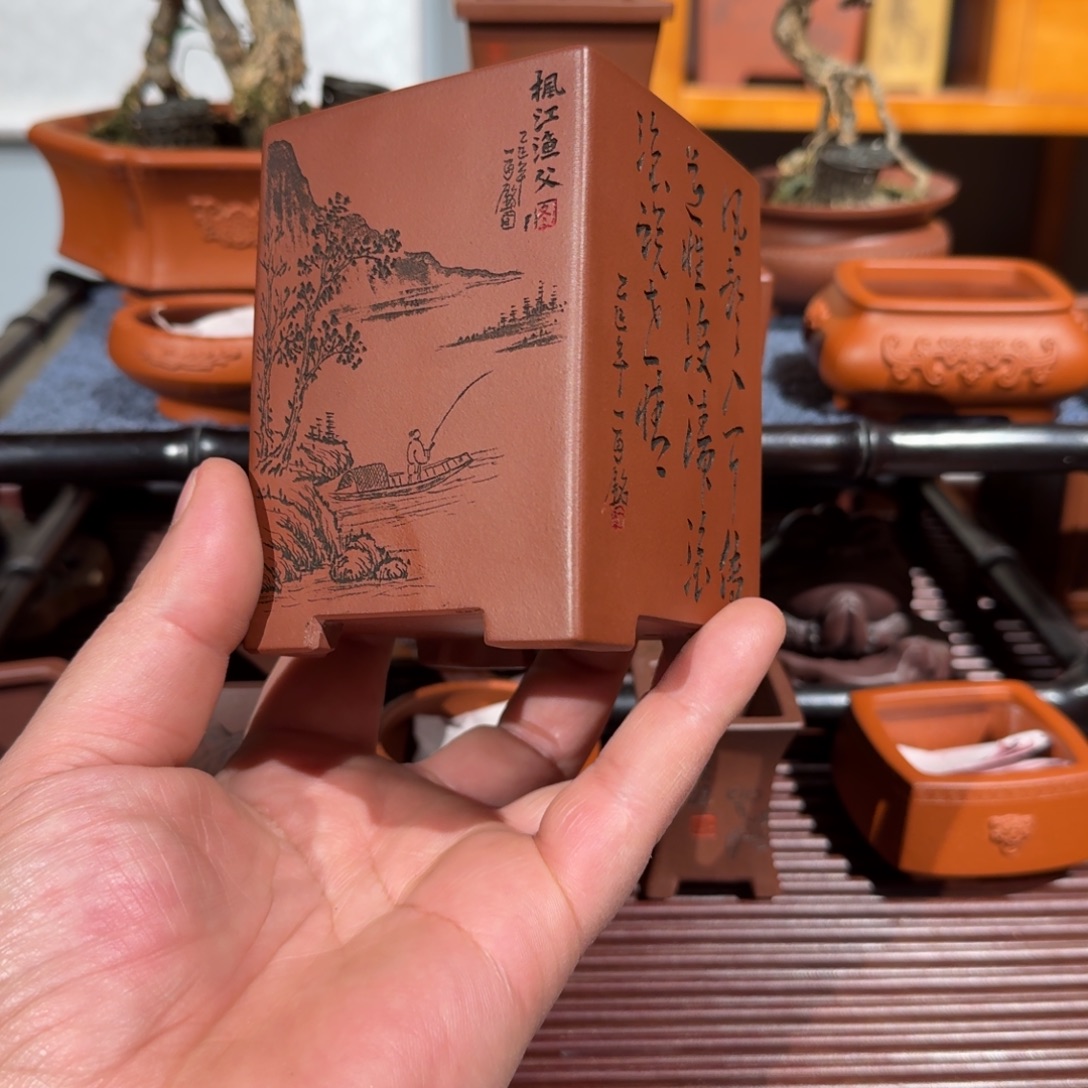 紫砂花盆原矿紫泥