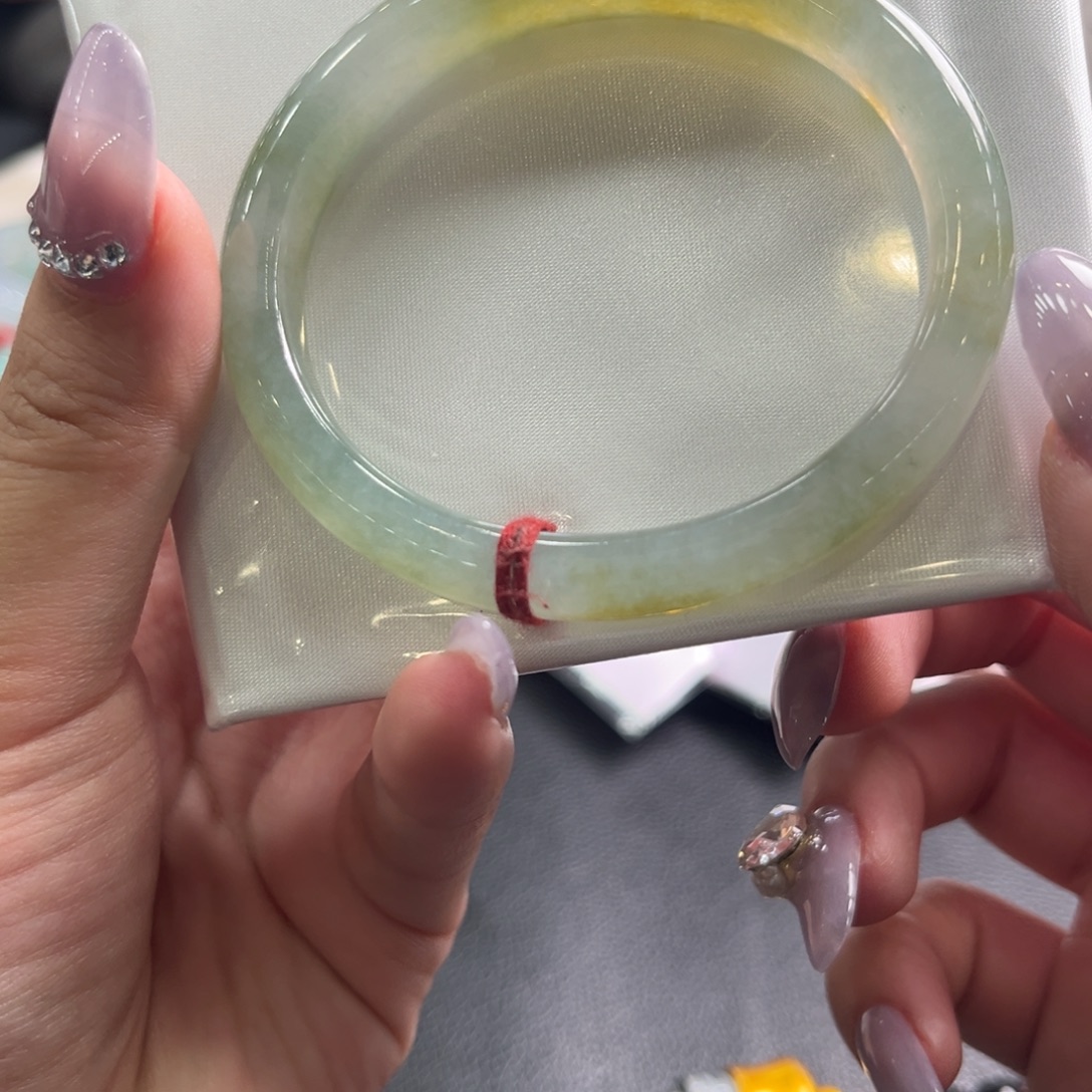翡翠未镶嵌手镯55.8贵妃冰黄