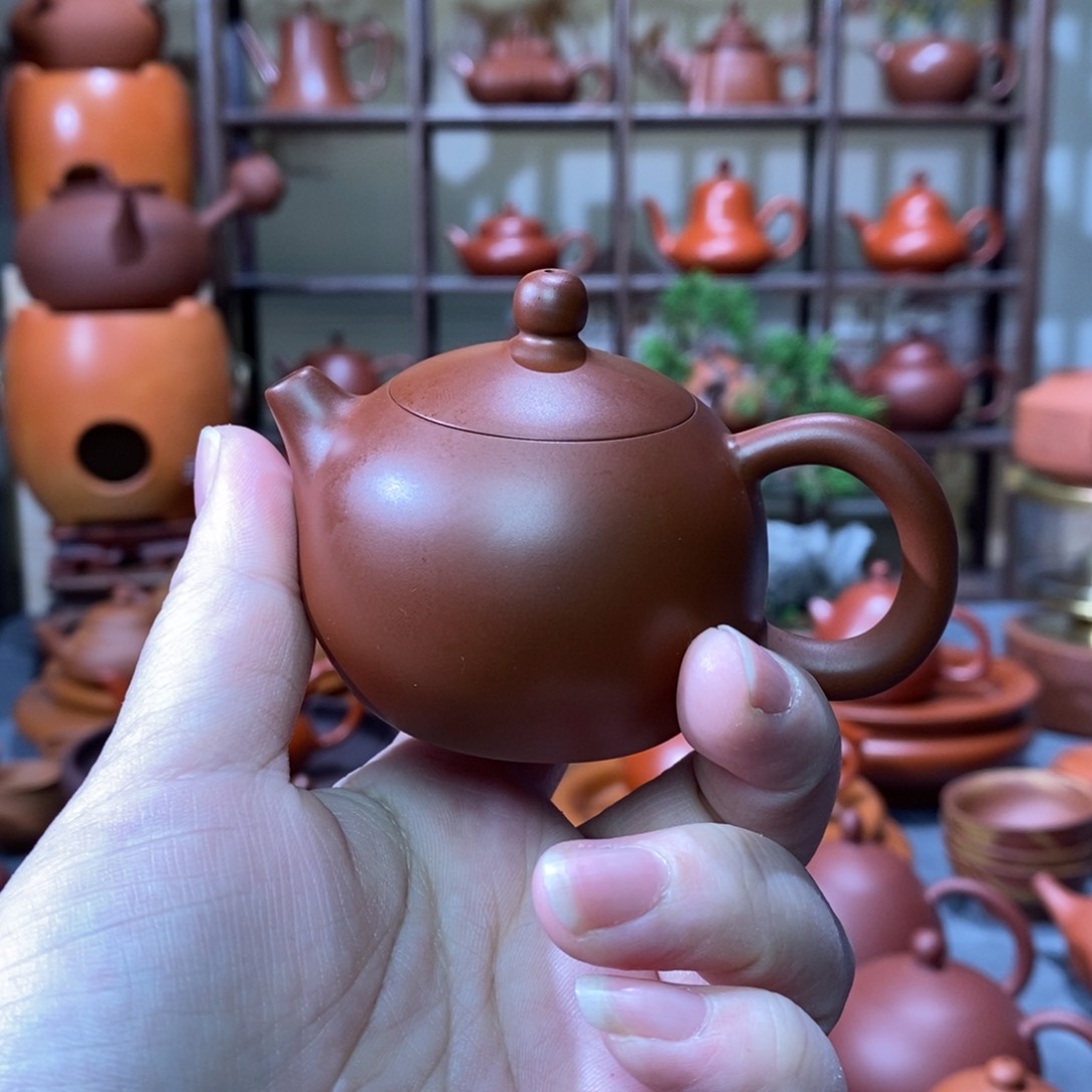 紫砂茶壶福利款潮州手拉壶全手朱泥小西施60cc