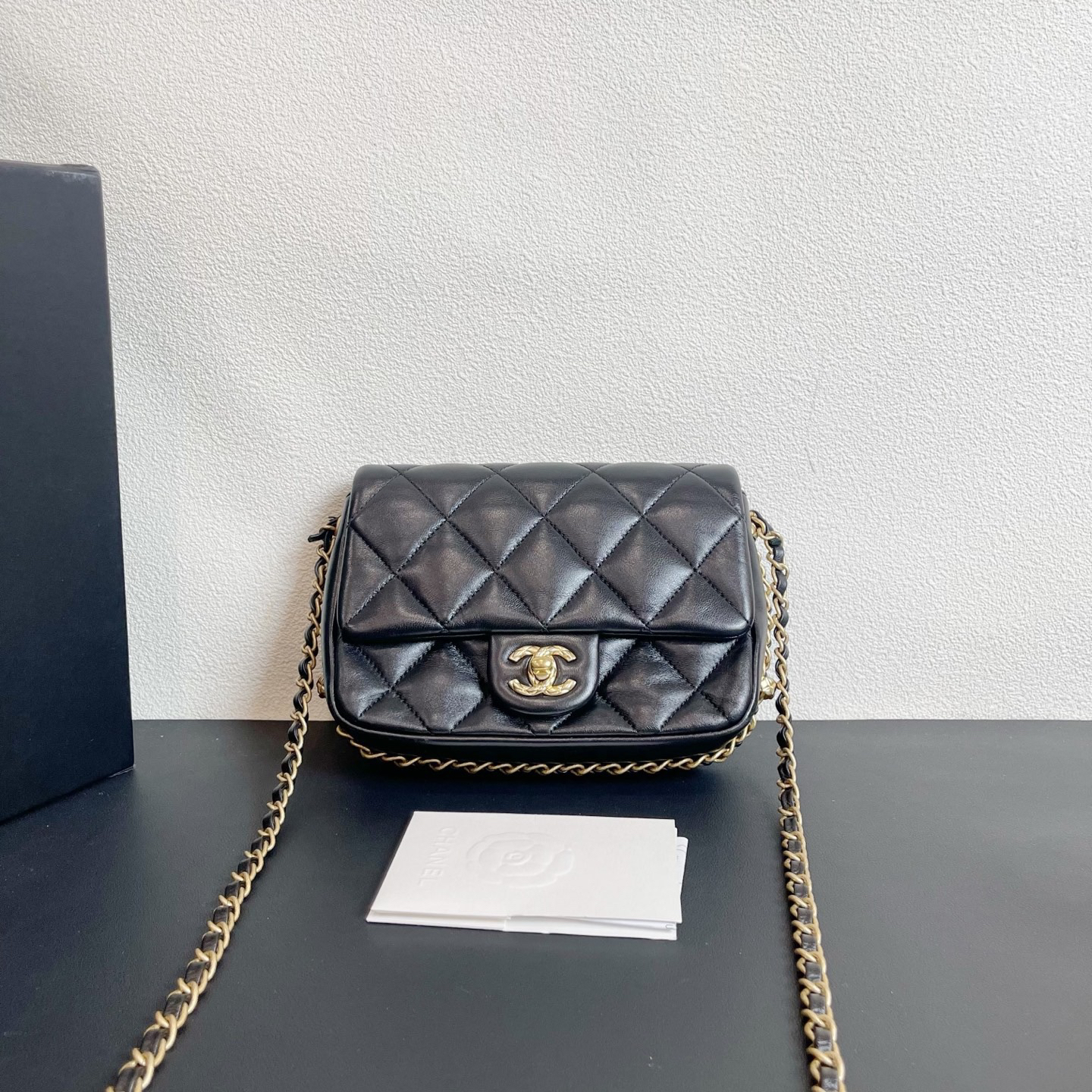 95新 Chanel/香奈儿 98新 奢总管/滚边方胖子包/芯片