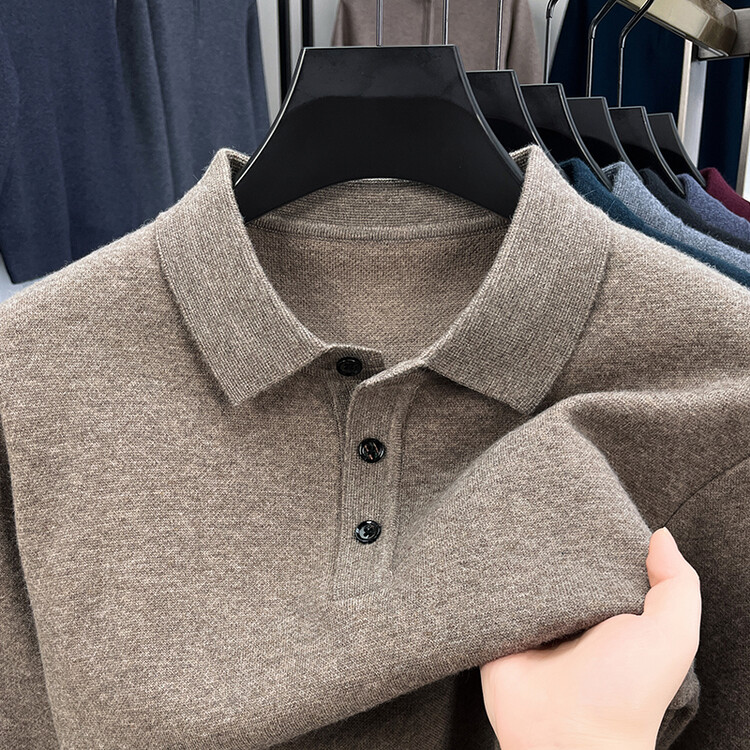 【精选山羊绒】羊毛衫2025冬季男士新款加厚针织毛衣翻领打底上衣服