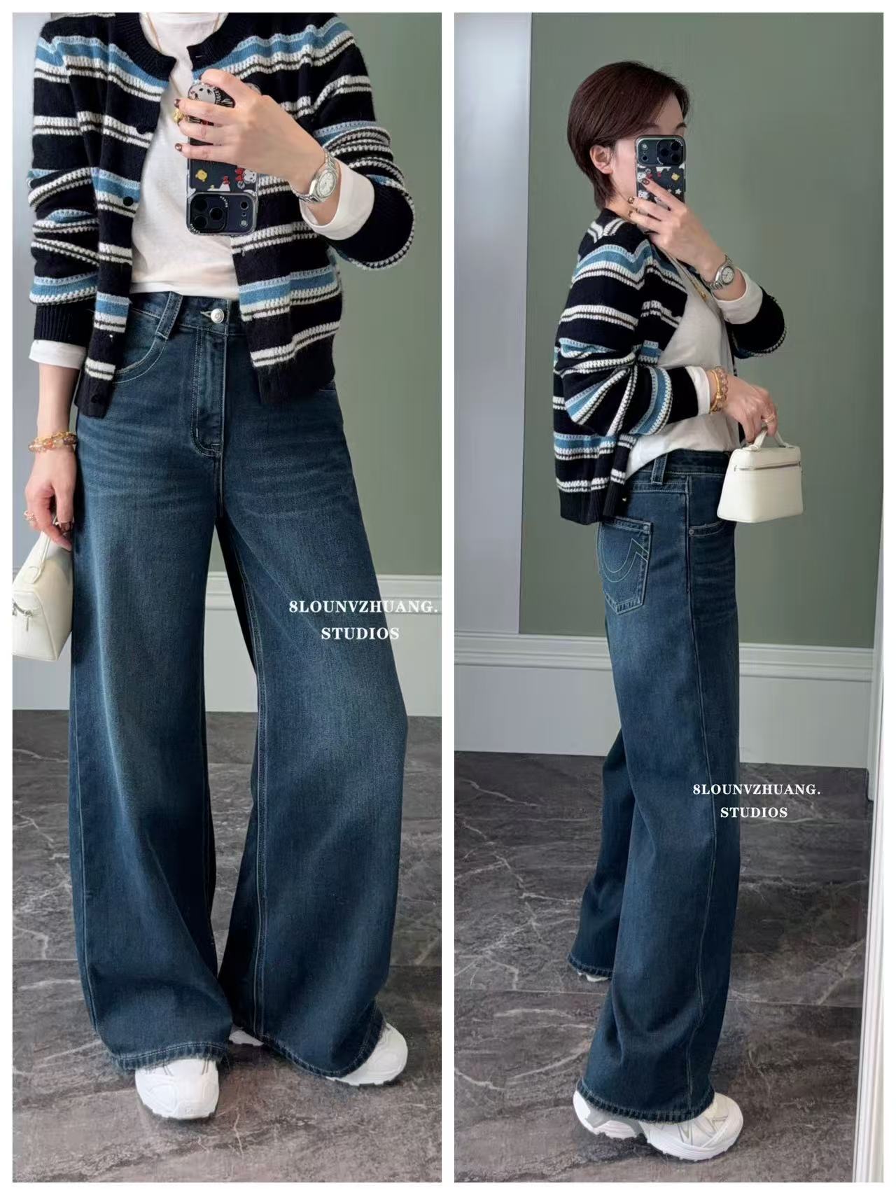 【代嘉儿·森调】【85921】冬季时尚爆款代嘉儿百搭磨毛牛仔甩裤百搭