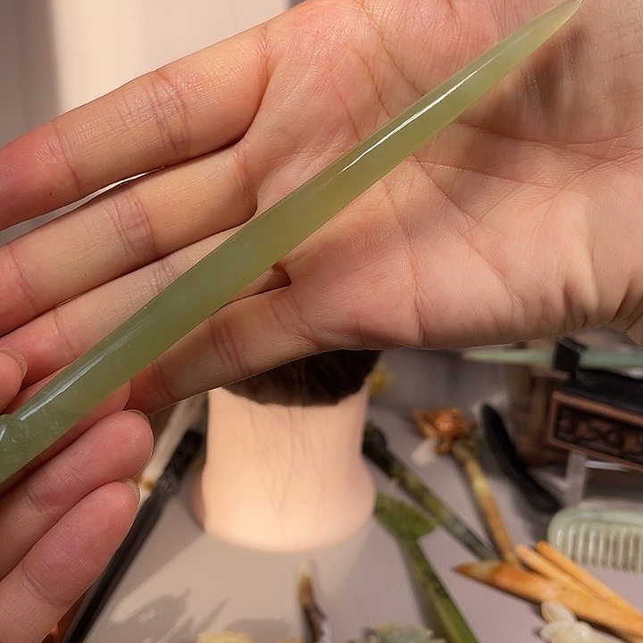 蛇纹石玉未镶嵌发饰用****9